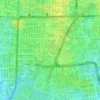 Barangay 105 topographic map, elevation, terrain