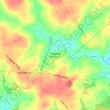 Kirkwood Preserve topographic map, elevation, terrain