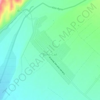 Орто-Сай topographic map, elevation, terrain