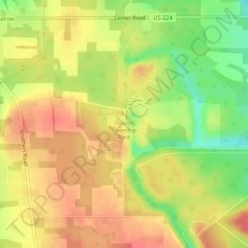 Poland Township Park topographic map, elevation, terrain