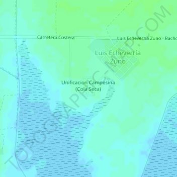 Unificacion Campesina (Cola Seca) topographic map, elevation, terrain