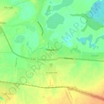 Чердаклы topographic map, elevation, terrain