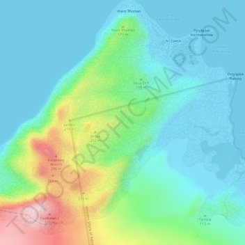 Czech topographic map, elevation, terrain