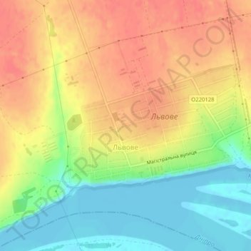 Lvove topographic map, elevation, terrain
