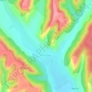 Ghioroiu topographic map, elevation, terrain