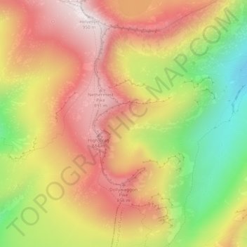 Hard Tarn topographic map, elevation, terrain