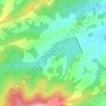 Darwell Reservoir topographic map, elevation, terrain