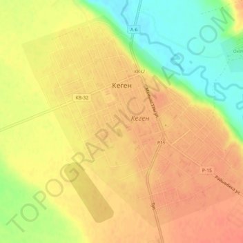 Kegen topographic map, elevation, terrain