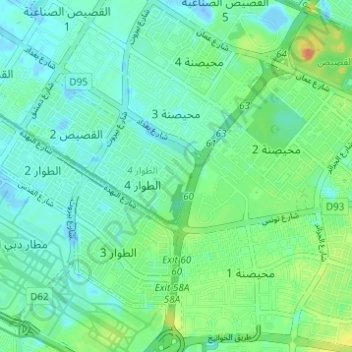 Muhaisnah topographic map, elevation, terrain