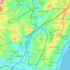 uMhlangane River topographic map, elevation, terrain