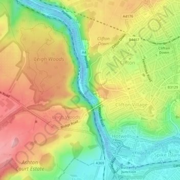 Bristol Port Railway topographic map, elevation, terrain