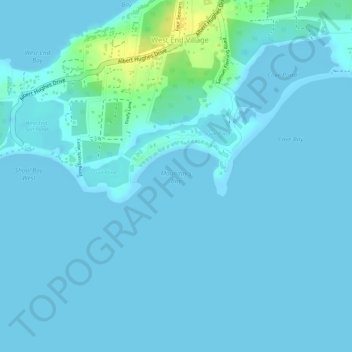 Maunday's Bay topographic map, elevation, terrain