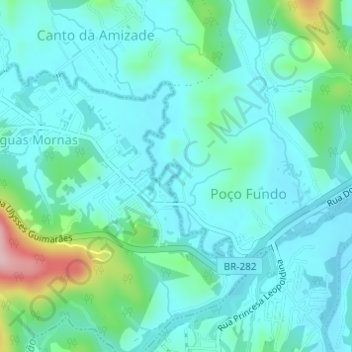 Rio Forquilha topographic map, elevation, terrain