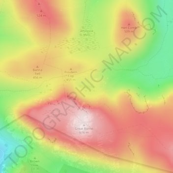 Floutern Tarn topographic map, elevation, terrain