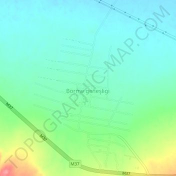 Borme topographic map, elevation, terrain