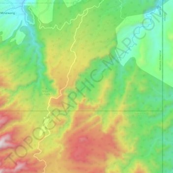 Ojot River topographic map, elevation, terrain