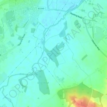 Moor Copse topographic map, elevation, terrain