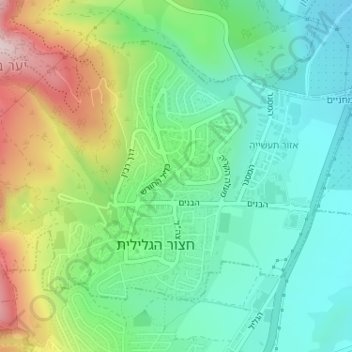 Hatzor HaGlilit topographic map, elevation, terrain