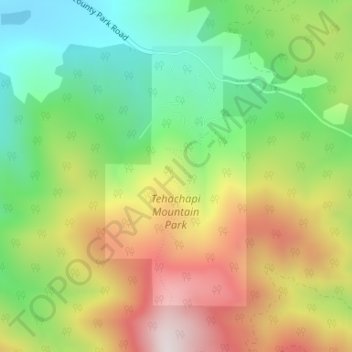 Tehachapi Mountain Park topographic map, elevation, terrain