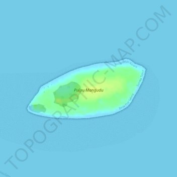 Pulau Mangudu topographic map, elevation, terrain