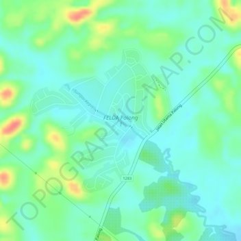 FELDA Palong 1 topographic map, elevation, terrain