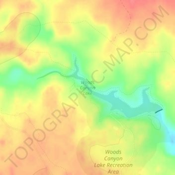 Woods Canyon Lake topographic map, elevation, terrain