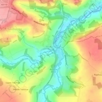 Cam Brook topographic map, elevation, terrain