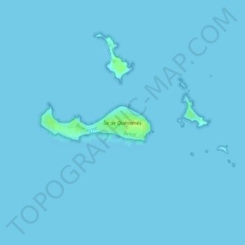 Île de Quéménès topographic map, elevation, terrain