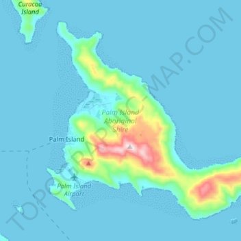 Palm Island topographic map, elevation, terrain