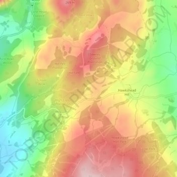 Wharton Tarn topographic map, elevation, terrain