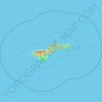 United States of America (American Samoa) topographic map, elevation, terrain