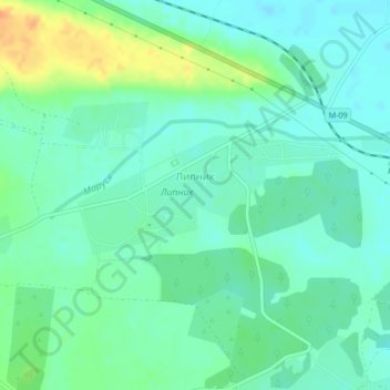 Lypnyk topographic map, elevation, terrain