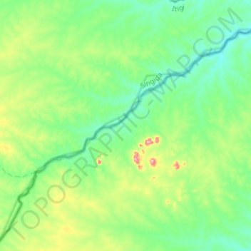 Myombe topographic map, elevation, terrain