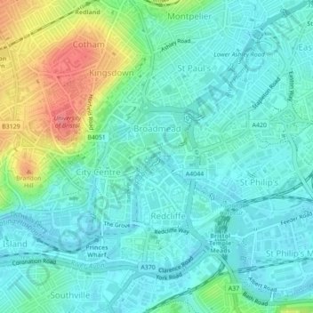 Castle Park topographic map, elevation, terrain