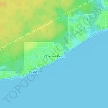 Choctaw Beach Community Center Park topographic map, elevation, terrain