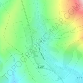 Harghita topographic map, elevation, terrain