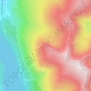 Browncove Crags topographic map, elevation, terrain