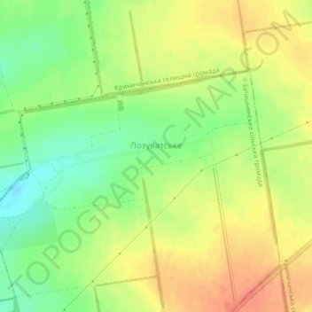 Lozuvatske topographic map, elevation, terrain