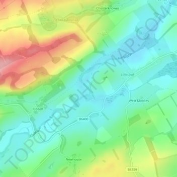 Ale Water topographic map, elevation, terrain