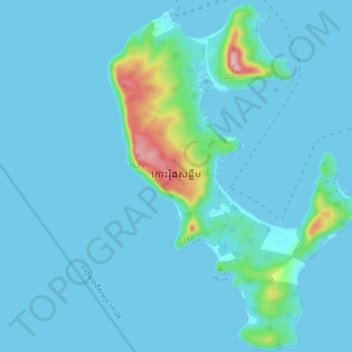 Koh Rong Sanloem topographic map, elevation, terrain
