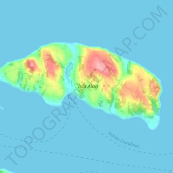 Isla Alao topographic map, elevation, terrain