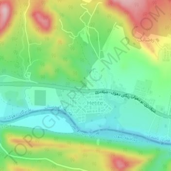 Hetile topographic map, elevation, terrain