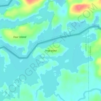 Three Island topographic map, elevation, terrain