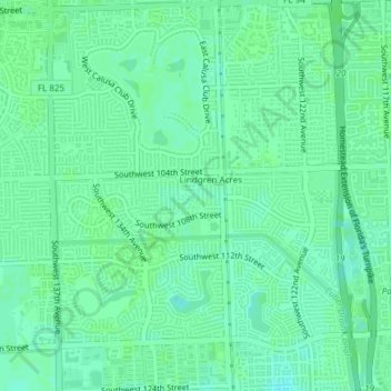 The Crossings topographic map, elevation, terrain