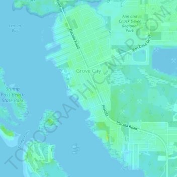 Grove City topographic map, elevation, terrain