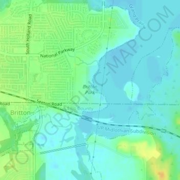 Britton Park topographic map, elevation, terrain