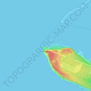 Orote Island topographic map, elevation, terrain