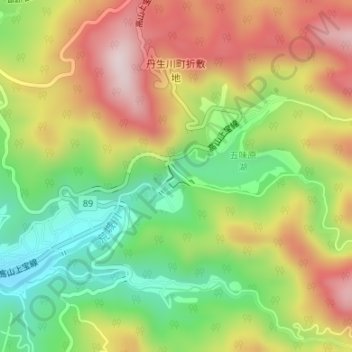 丹生川ダム topographic map, elevation, terrain
