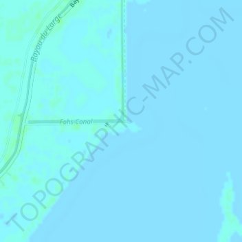 Fohs Canal topographic map, elevation, terrain