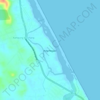Pulau Ranggut topographic map, elevation, terrain
